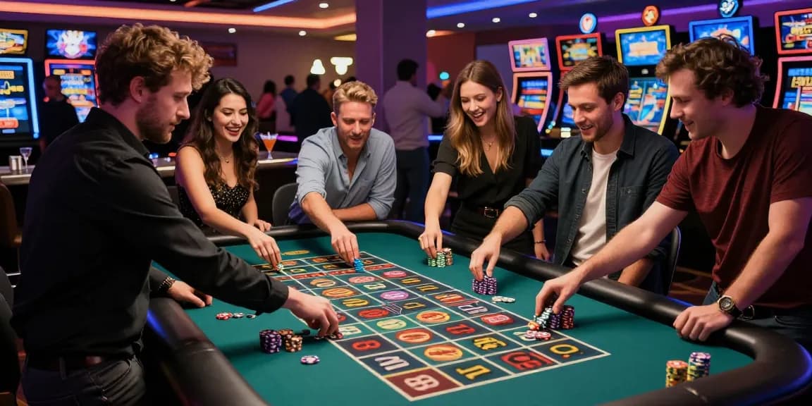 Pengunjung Rajatogel menikmati permainan togel di kasino yang ramai.