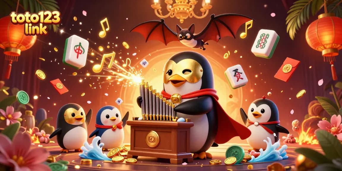 Experience thrilling gameplay with the engaging toto123 link in this lively casino-inspired scene.