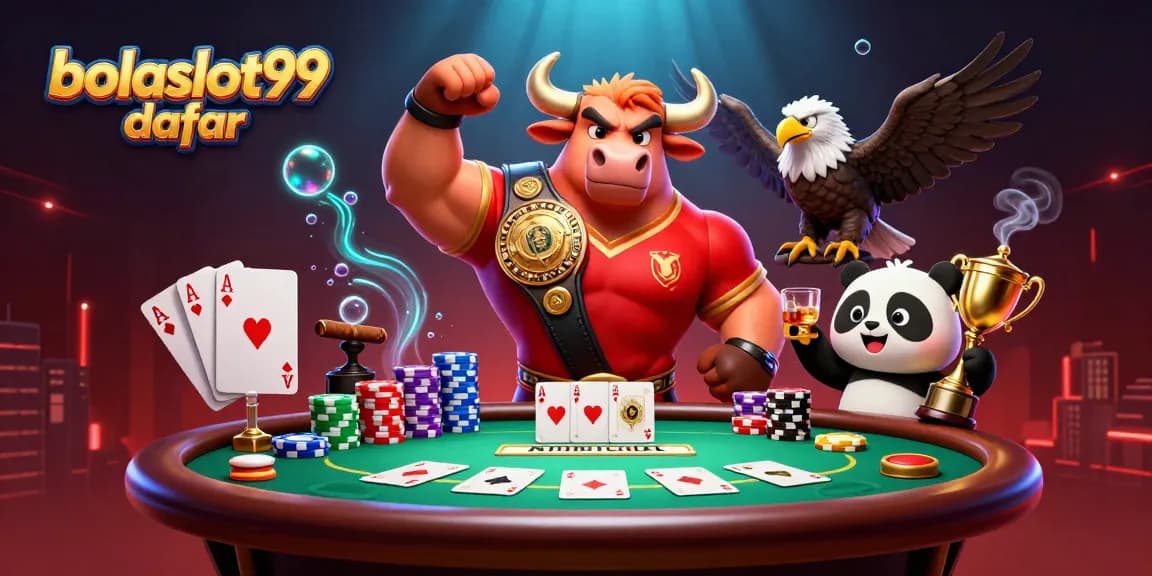 Join the excitement at bolaslot99 daftar with vibrant 3D characters and poker elements.