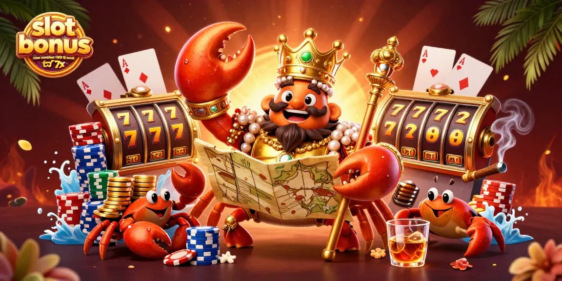 Slot bonus new member 100 di awal to 7x memukau dalam ilustrasi 3D menarik dengan karakter kerajaan krab.