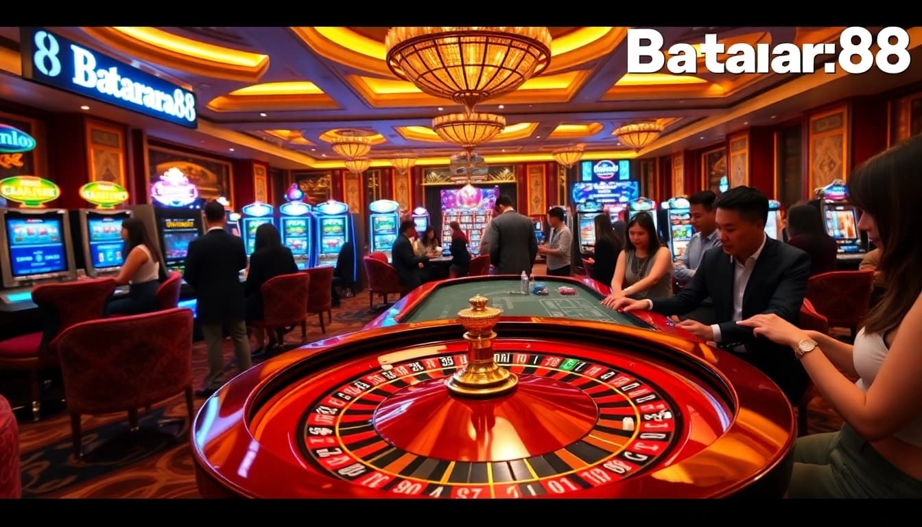 Experience the thrill at Batara88 with vibrant casino games and dynamic players engaging in action.