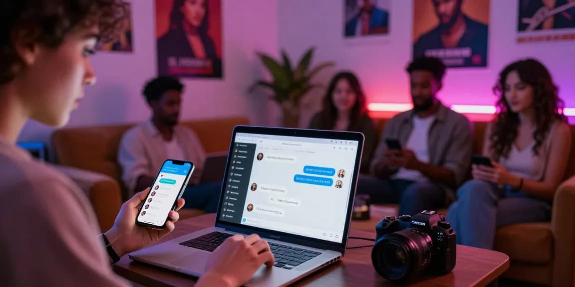 Engaging in nsfw ai chat within a vibrant urban adult environment, showcasing interactive conversations on modern devices.