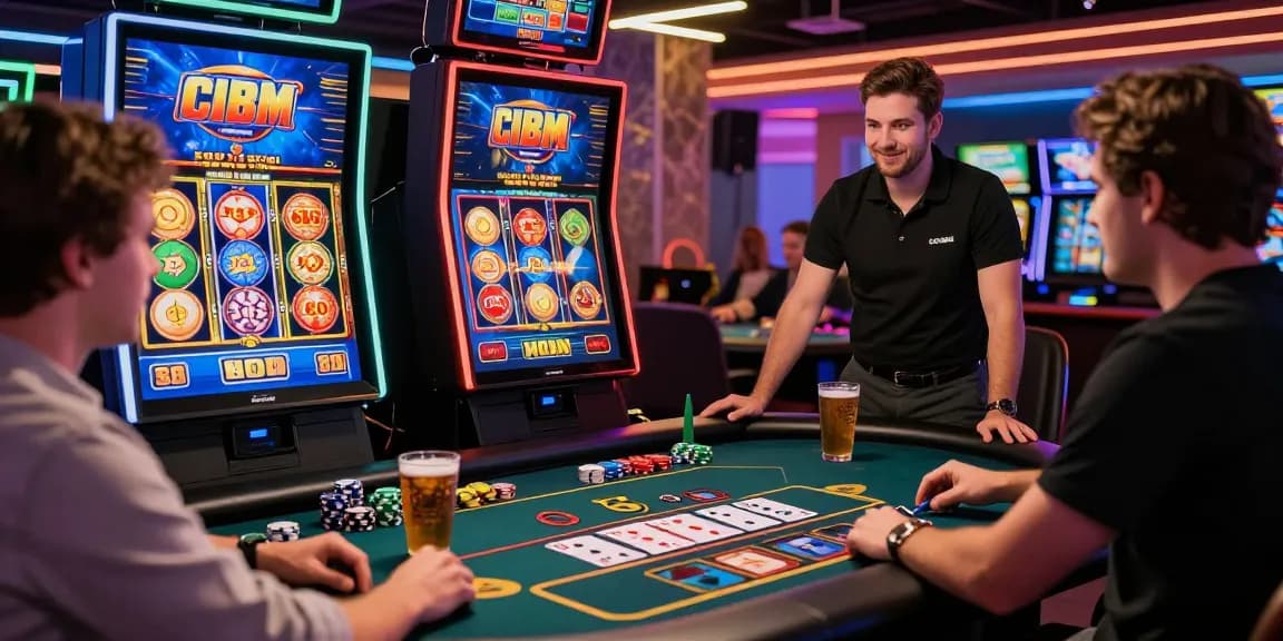 Engaging scene of a gamer playing situs slot with live dealer in vibrant atmosphere