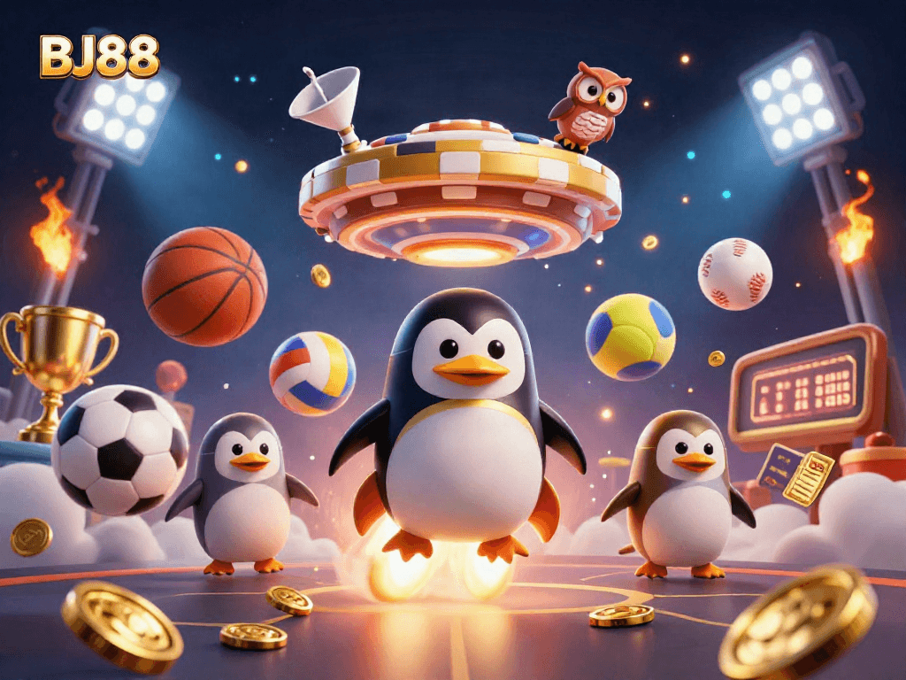 Experience the excitement of BJ88 with a vibrant scene showcasing dynamic sports betting elements.