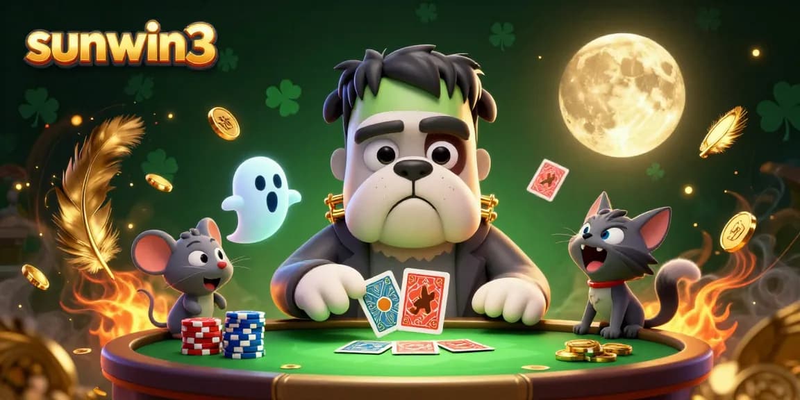 Engage in exciting gameplay with sunwin3 at a thrilling casino table with enchanted characters.