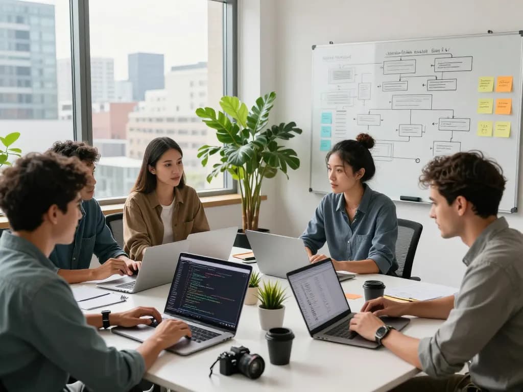 Dynamic team collaboration showcasing crush ai in a modern tech workspace.