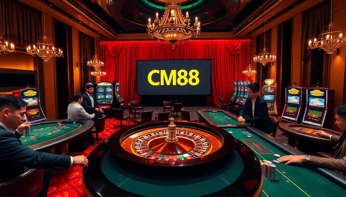 Experience the thrill of CM88 at a luxurious casino with vibrant tables and exciting gameplay.