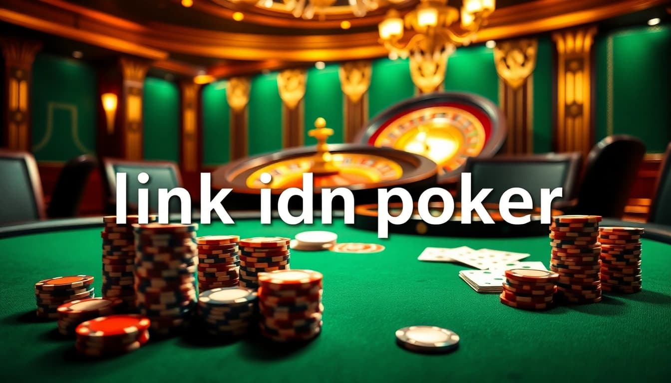 Engaging scene showcasing "link idn poker" with vibrant poker chips and cards, highlighting casino excitement.