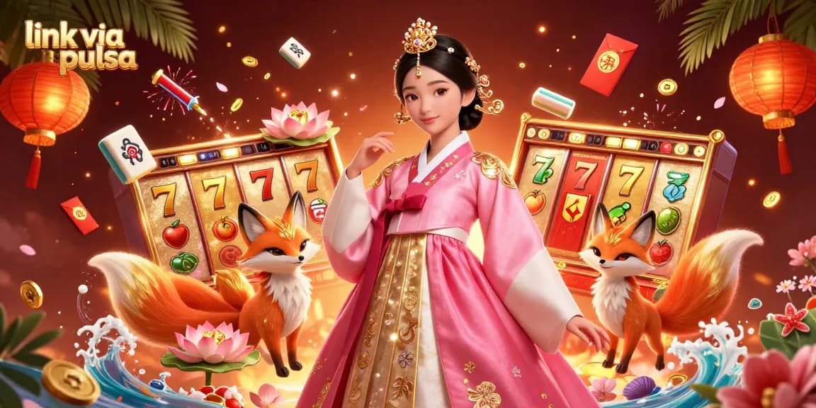 Experience thrill with link via pulsa at Kembartogel, featuring lucky symbols and vibrant slot visuals.