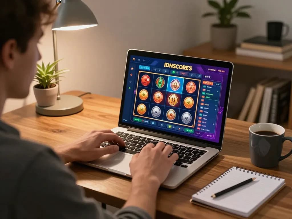 IDNSCORE demo slots online gameplay from home, showcasing player engagement and strategy.