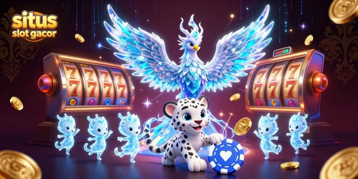 Situs slot gacor mengundang keberuntungan dengan simbol keberuntungan dan koin emas yang mengalir.