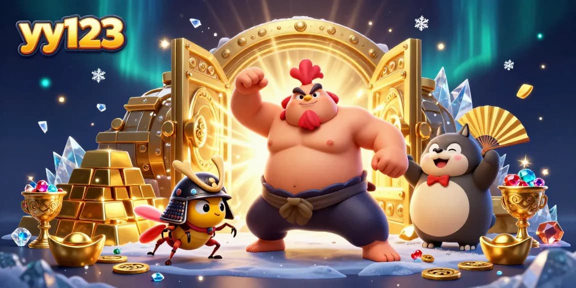 Join the thrilling action at yy123 with a powerful sumo wrestler and fierce cricket in an engaging casino scene.