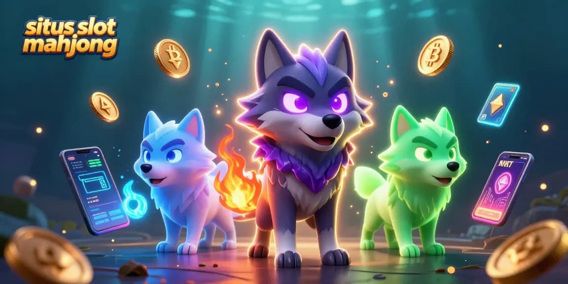 Play situs slot mahjong featuring glowing characters and vibrant casino elements.