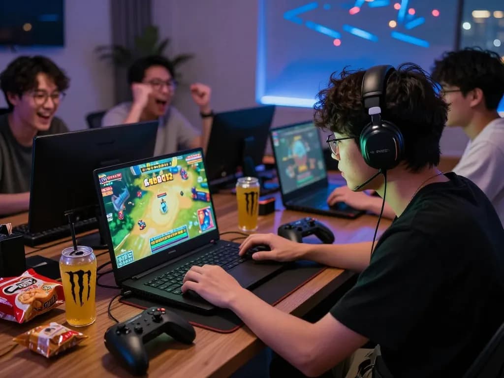 Pemain menikmati sesi aman mahjong ways 2 dalam pengaturan permainan yang imersif bersama teman-teman.