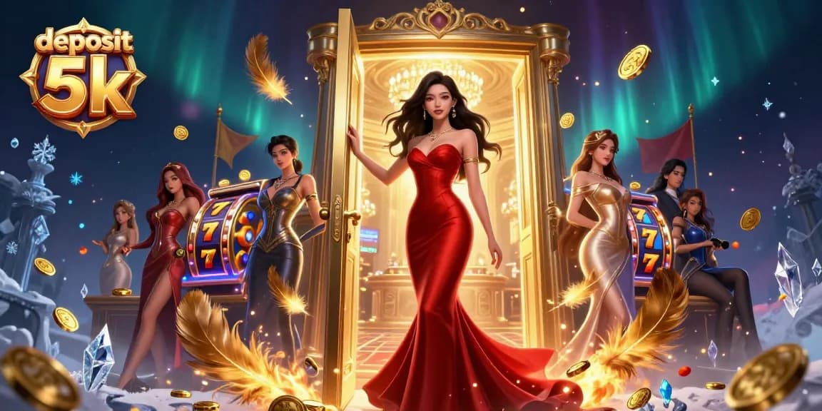 Experience winning excitement with deposit 5k in this vibrant casino scene featuring slot reels.