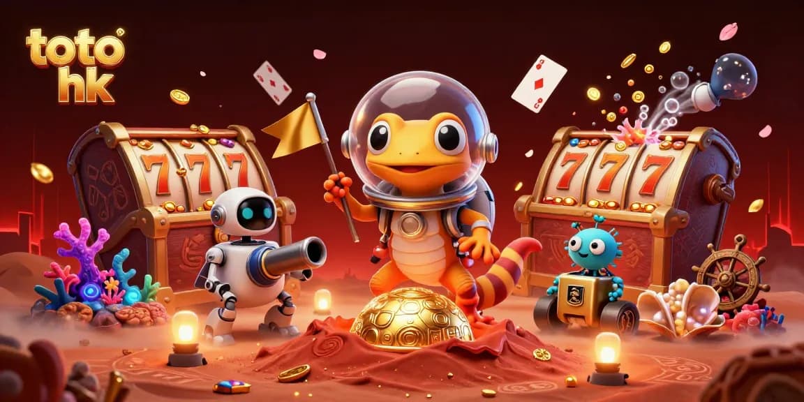 Toto HK menawarkan suasana kasino unik dengan gecko Mars, robot, dan elemen permainan menarik.
