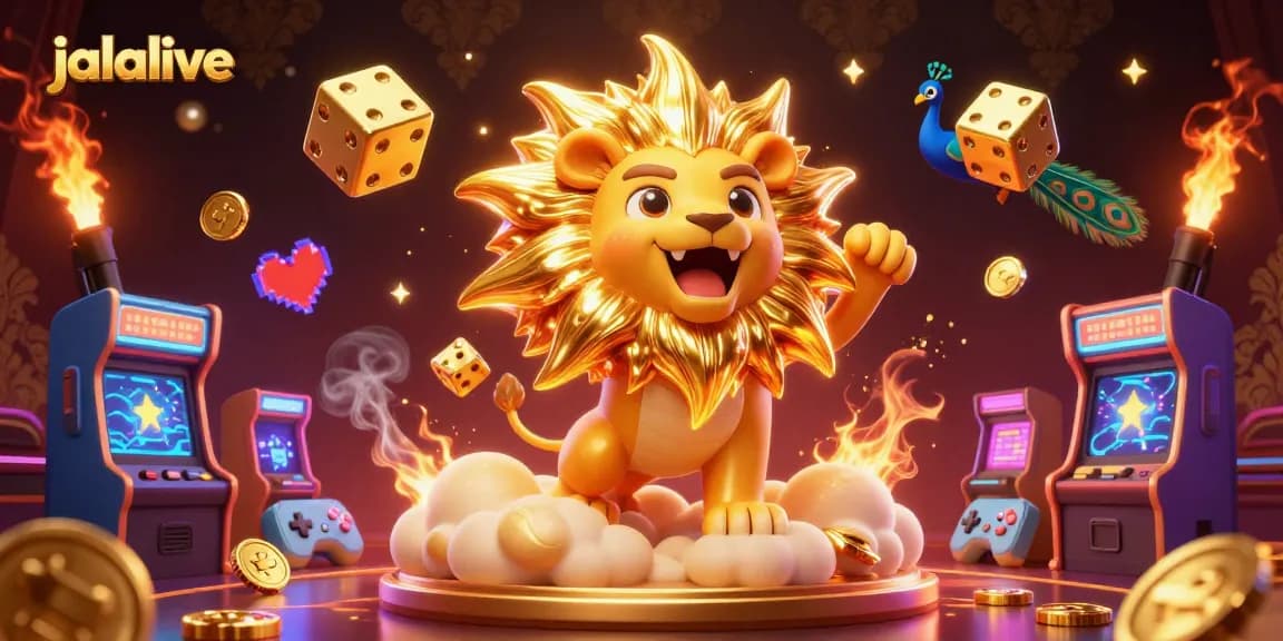 Watch thrilling jalalive gaming moments merge with vibrant, colorful backgrounds in this stunning 3D illustration.
