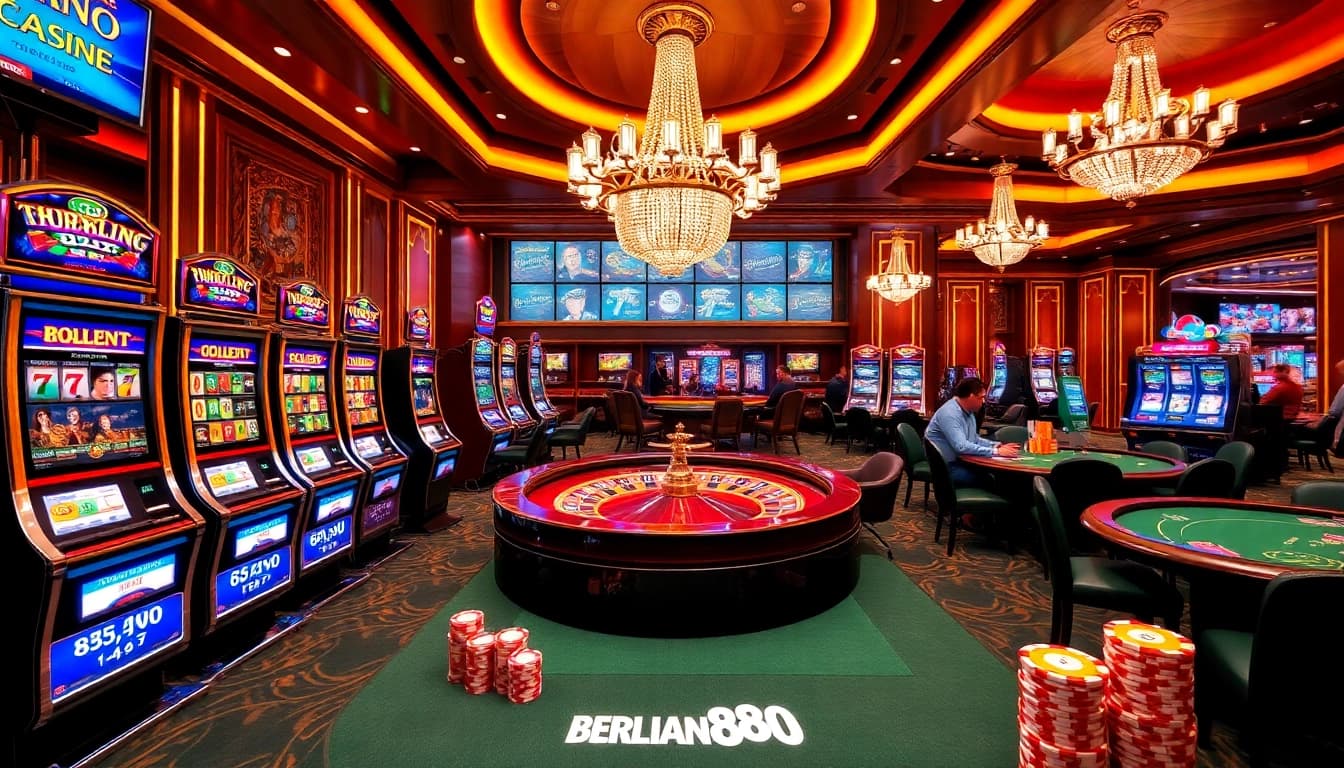 Experience thrilling jackpots at berlian888's vibrant casino with dynamic slot machines and engaging players.