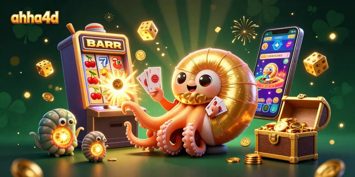 Engage with ahha4d's thrilling gaming experience featuring 3D nautilus roulette, vibrant slot jackpots, and colorful casino elements.