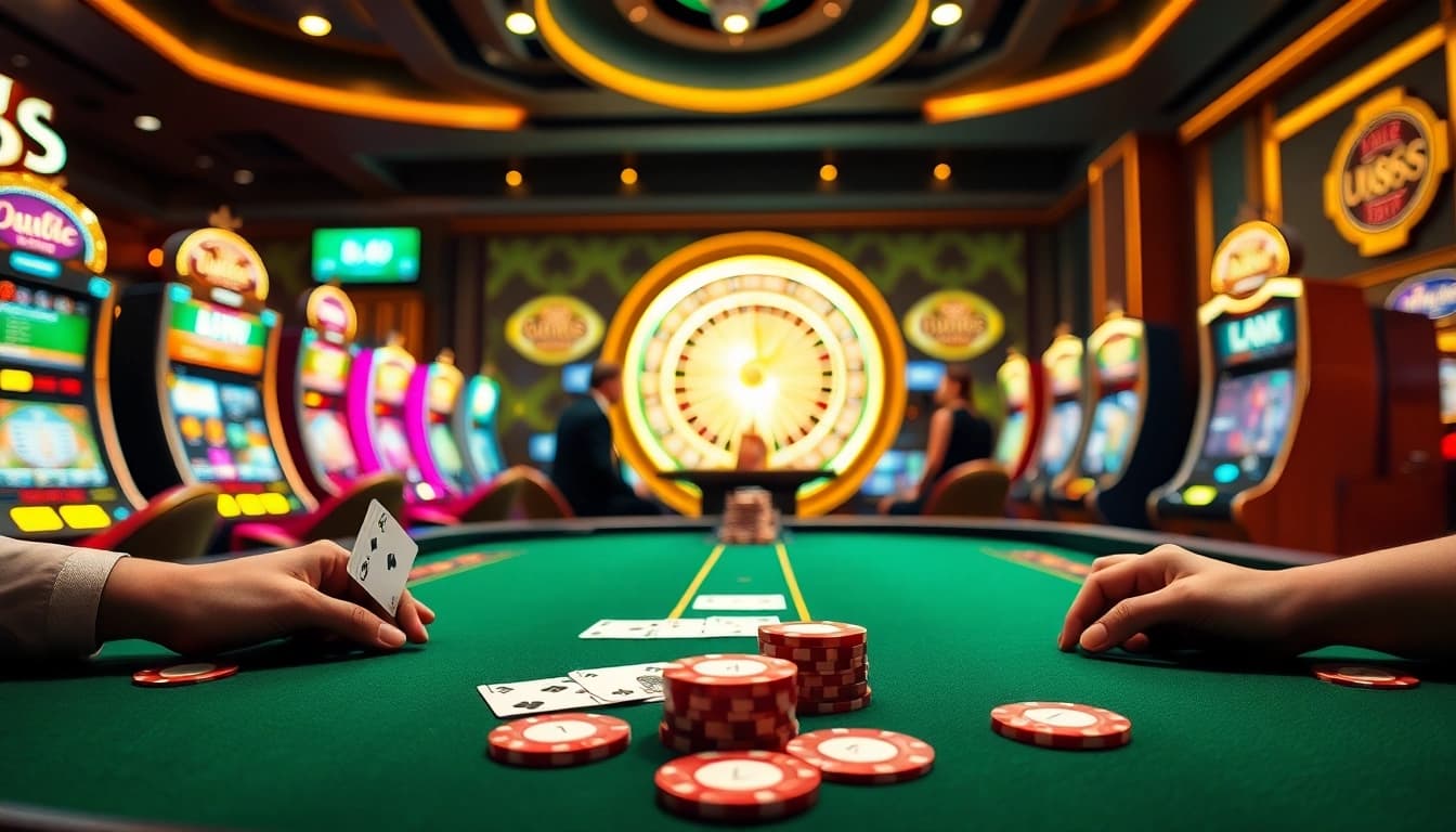 Experience U 888 excitement with elite casino action at a luxurious poker table.