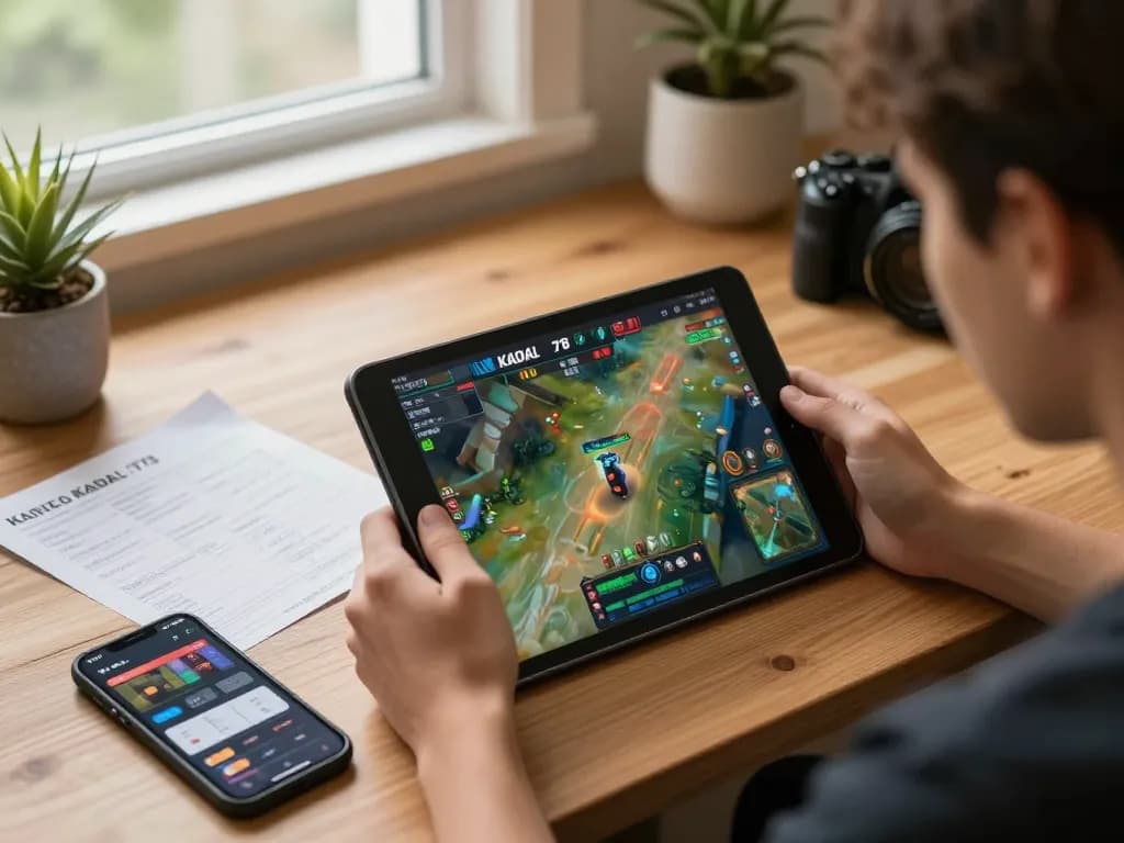 Engaging gaming moments showcasing KADAL 778 interface with interactive games on tablet