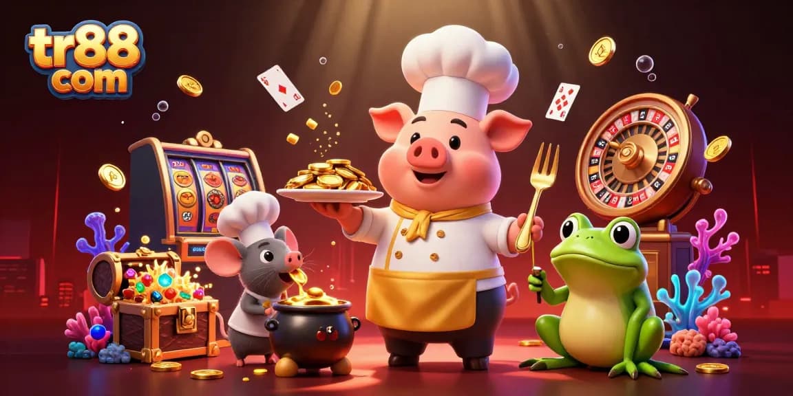 Engage in thrilling gameplay at tr88 com with vibrant casino scenes filled with gold coins and exciting game elements.