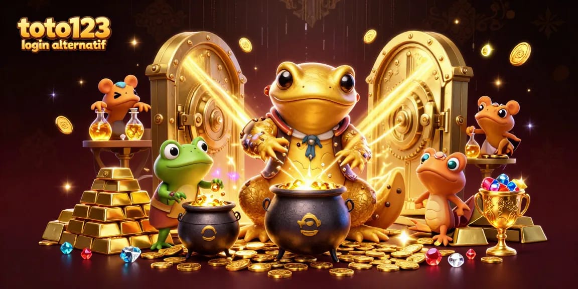 Experience excitement with toto123 login alternatif, transforming games into gold coins in a vibrant casino scene.