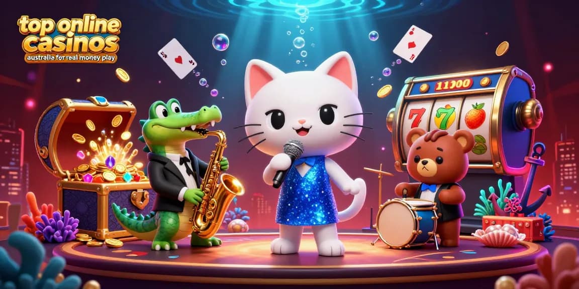 Experience the excitement of top online casinos australia for real money play with lively casino characters.