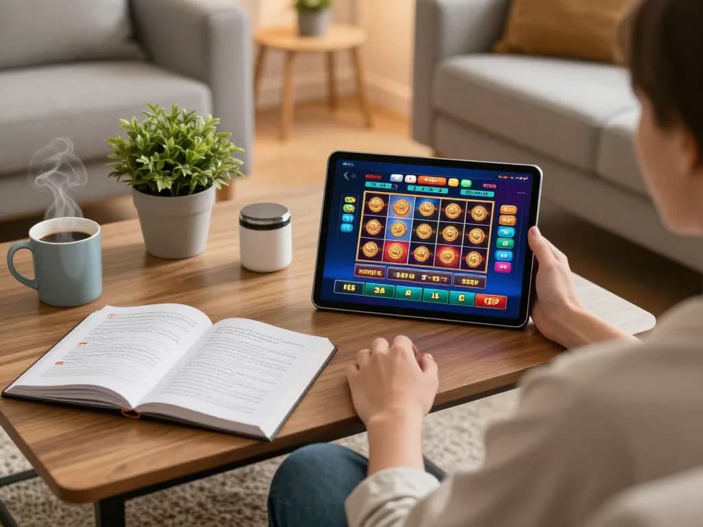 Gambling at home with Garansi Kekalahan promise on screen, showcasing secure online gameplay.
