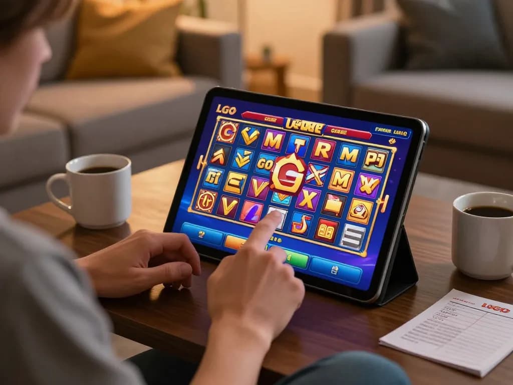 LGO SUPER online gaming session showcasing vibrant slot games, illustrating a cozy and engaging atmosphere