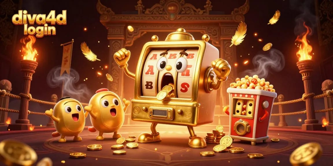 Mengakses diva4d login sambil menikmati suasana jackpot pada mesin slot yang mengagumkan dengan koin berhamburan.