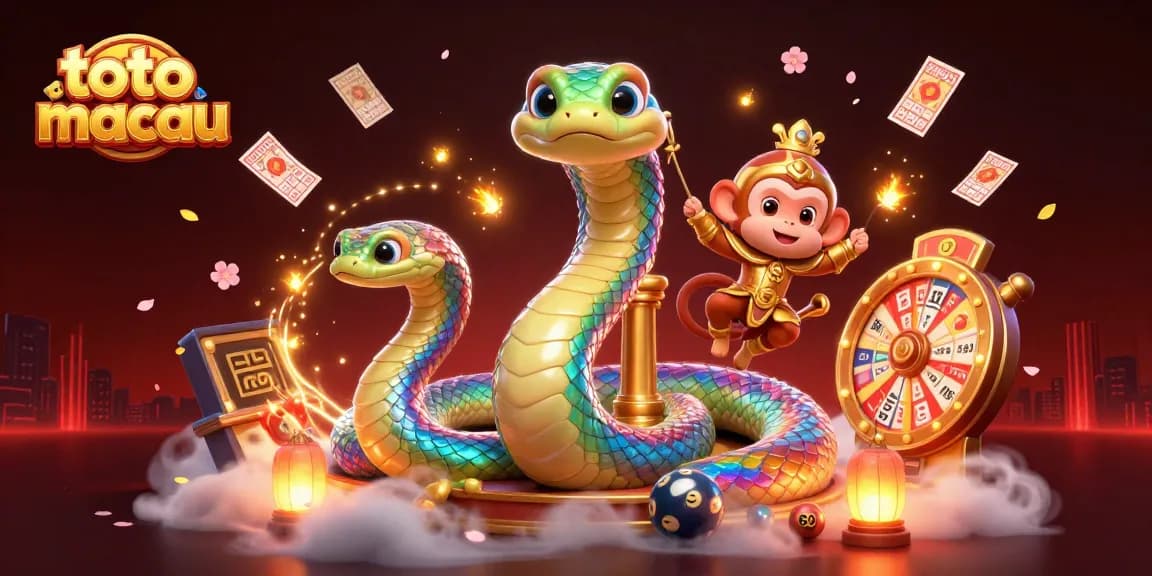 Menang di toto macau dengan kartu bingo dan jackpot mengelilingi karakter dalam skenario kasino yang meriah.