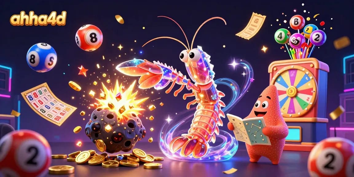 Experience the excitement of ahha4d with vibrant lottery elements and dynamic visuals celebrating wins.