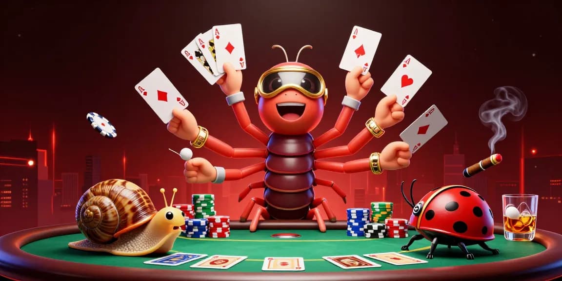 Experience thrilling gameplay at the Go88 app with an exciting poker scene featuring a cartoon dealer and vibrant tables.