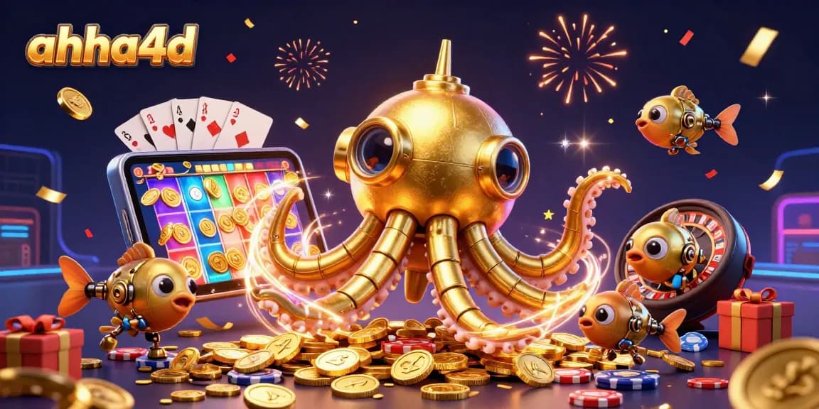 Play exciting slot games with ahha4d and experience golden wins with dynamic 3D characters and elements.