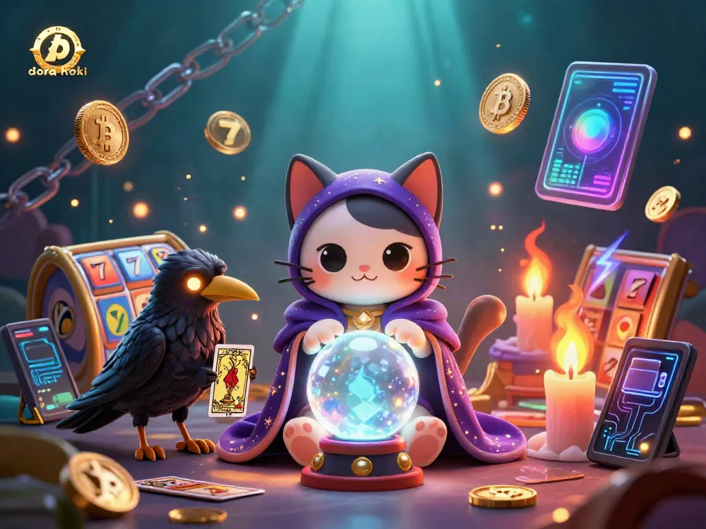 Permainan slot gacor dora hoki: kucing mistik, burung gagak dan lilin menari penuh misteri.