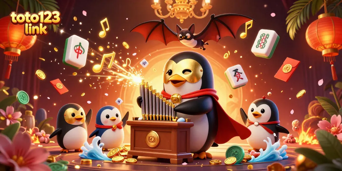 Experience thrilling gameplay with the engaging toto123 link in this lively casino-inspired scene.