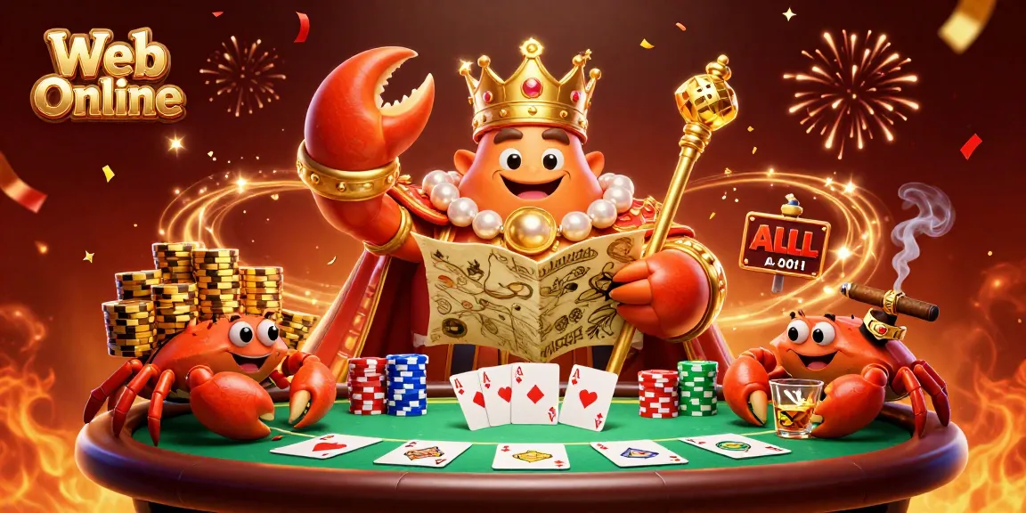 Engage in thrilling gameplay at Web Online, featuring a vibrant casino scene with dynamic poker action and lively characters.