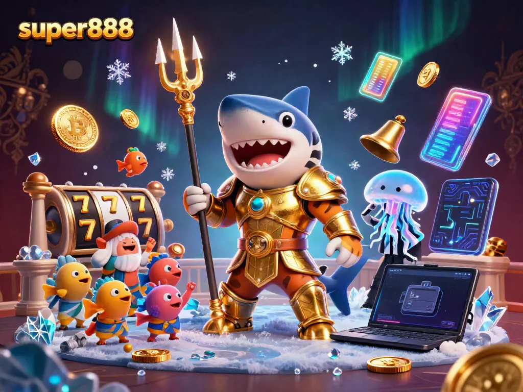 Mainkan super888 dalam permainan slot yang menegangkan dengan karakter seru dan suasana koloseum bawah laut.