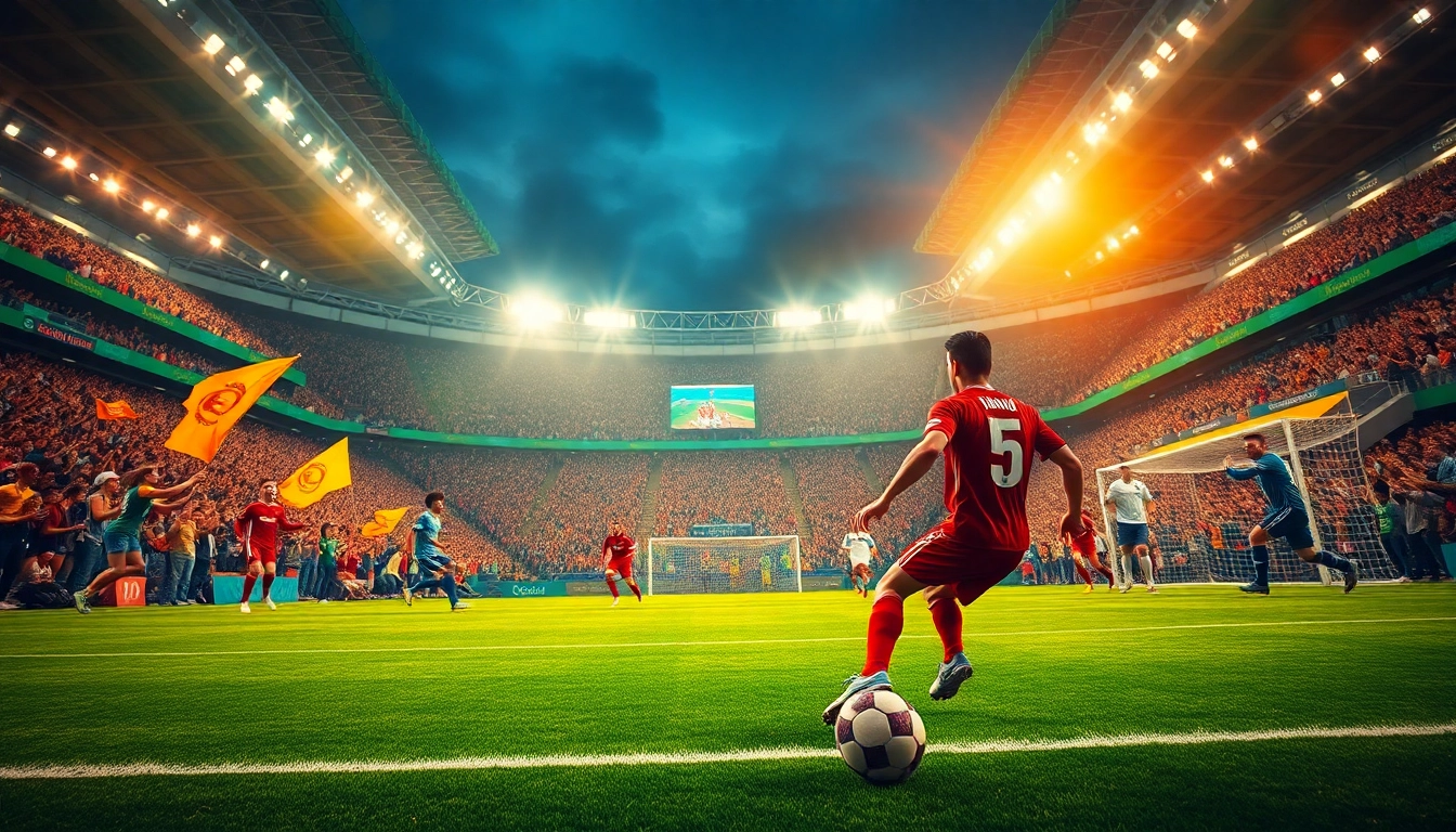 Witness the excitement of live soccer streaming at https://socolive.spot/, capturing dynamic players and enthusiastic fans.