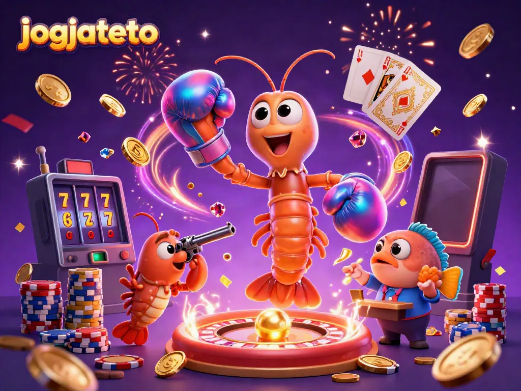 Experience the vibrant action with jogjatoto featuring a colorful casino scene of playful sea creatures.
