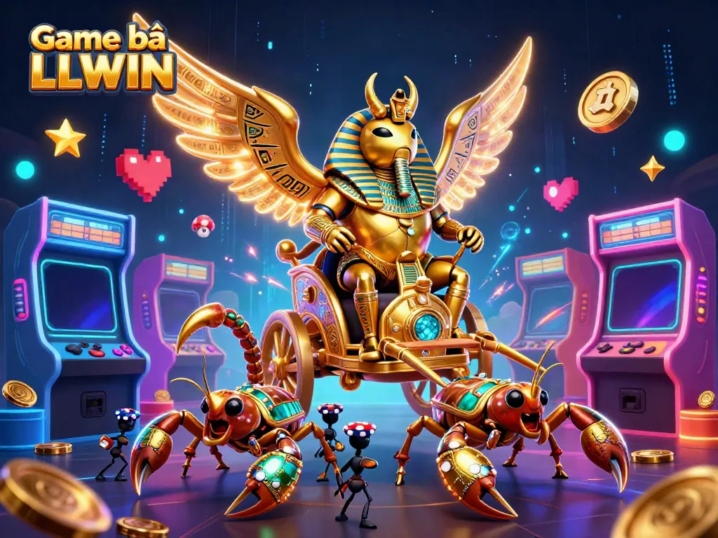Experience thrilling gameplay with Game bài LLWIN, featuring vibrant 3D casino elements and characters. Play now!