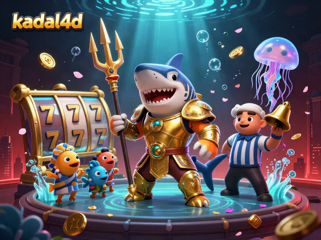 Engage in thrilling gaming with kadal4d showcasing a vibrant underwater casino filled with lucky charms.