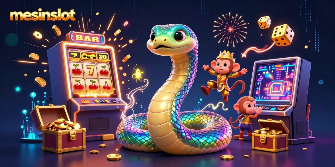 Experience the excitement of mesinslot with a vibrant scene of a rainbow serpent and jackpot dreams!