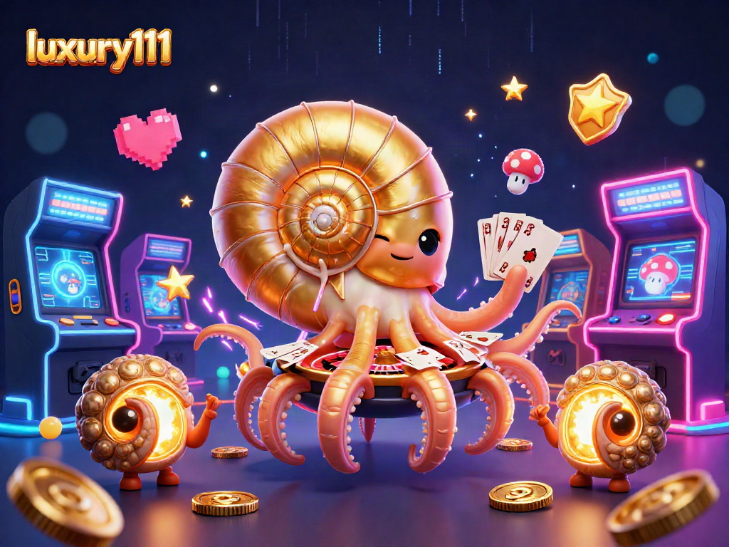 Experience excitement with luxury111 as a nautilus roulette wheel spins with glowing cards and coins.