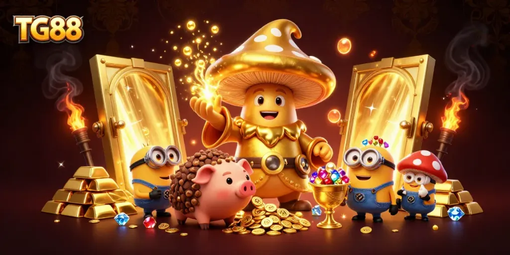 Join the TG88 adventure and reveal treasures in this dynamic casino-themed digital art.