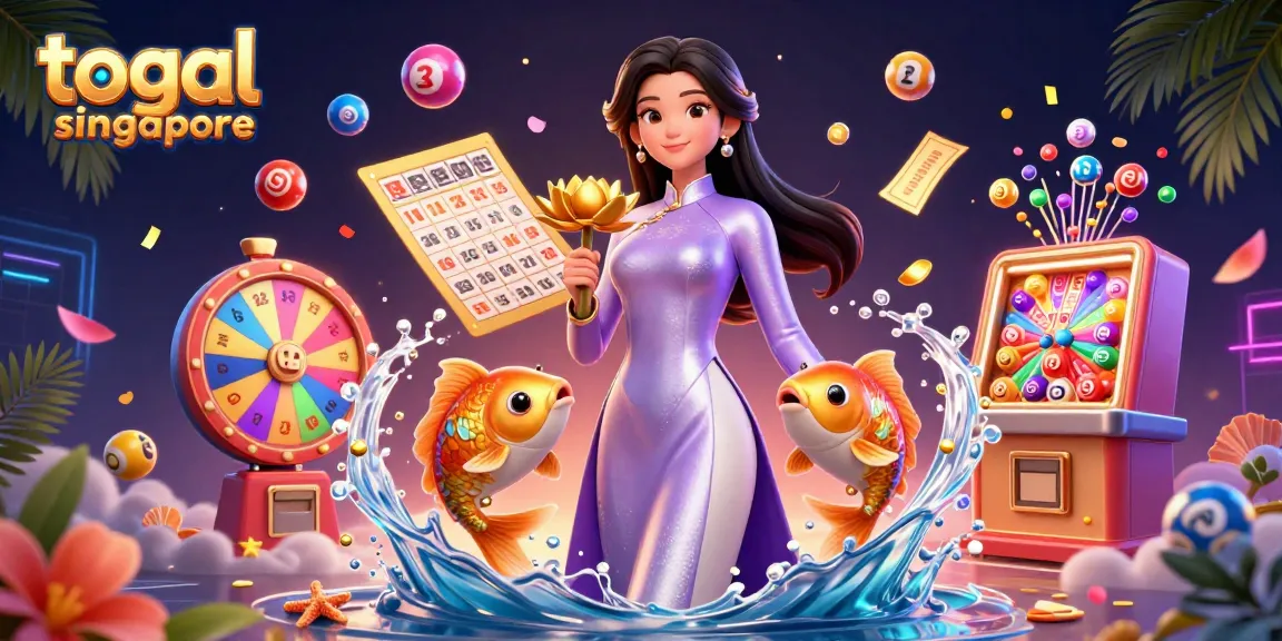 Engage with the vibrant togel singapore scene filled with dynamic lottery elements and gold accents.