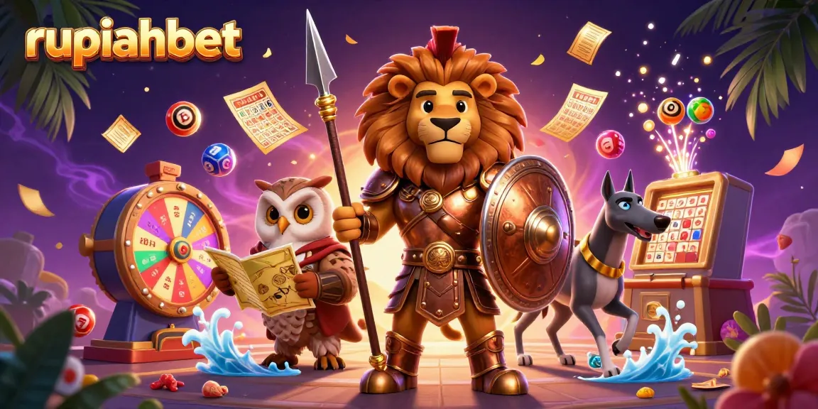 Engage in exciting lottery adventures with rupiahbet's vibrant gaming characters and elements.