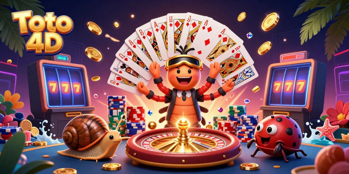 Toto 4D menampilkan dealer kartun unik di kasino dengan kartu dan chip besar