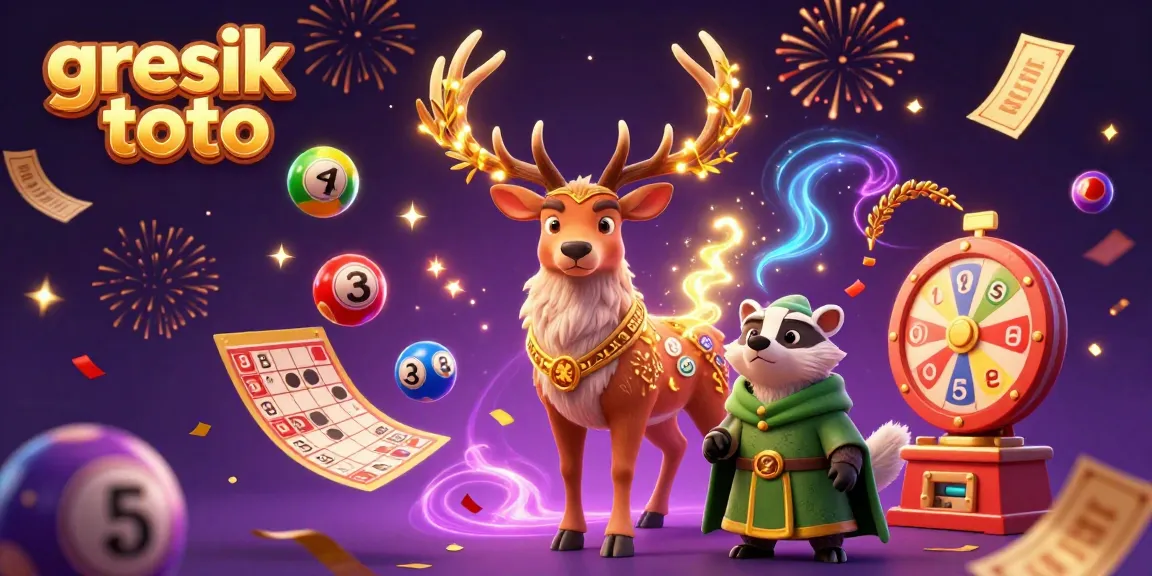 Experience the thrill of gresik toto with a lively illustration of gaming excitement, featuring a Celtic druid stag and wise badger.